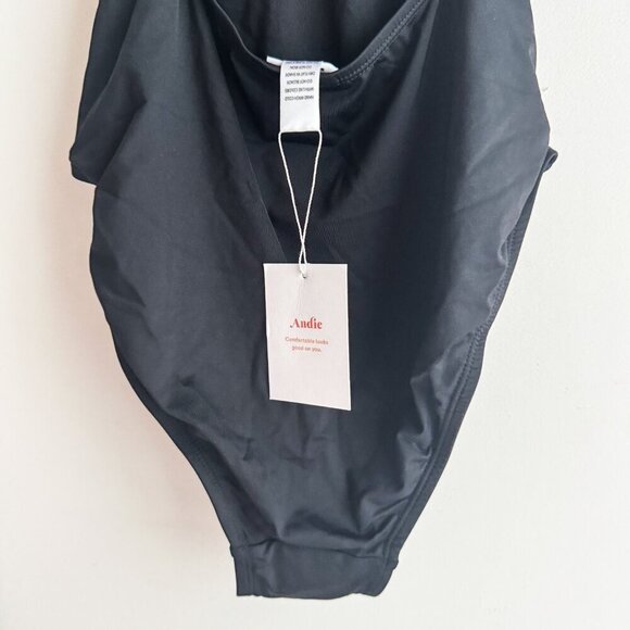 Andie Swim Black Low Back Classic Swimsuit LT - Picture 2 of 6